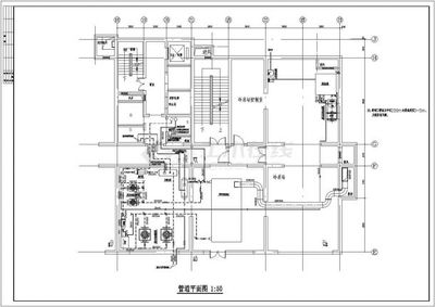 直燃双效溴化锂吸收式制冷机组冷冻设计图纸